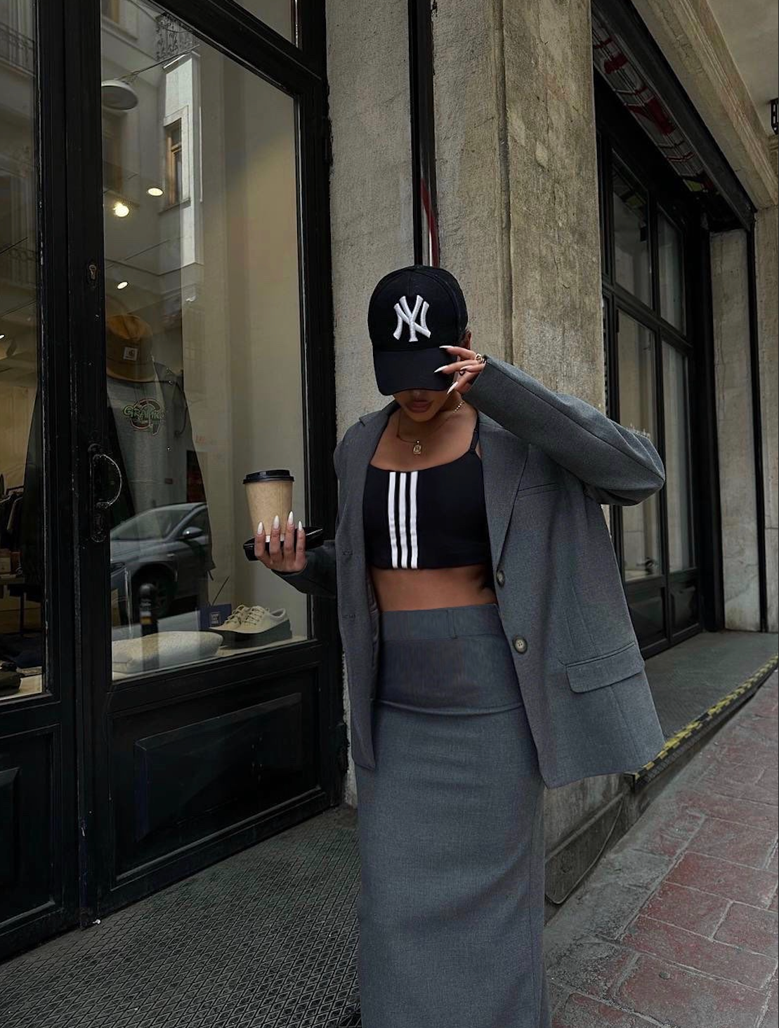 GREY BLAZER SET