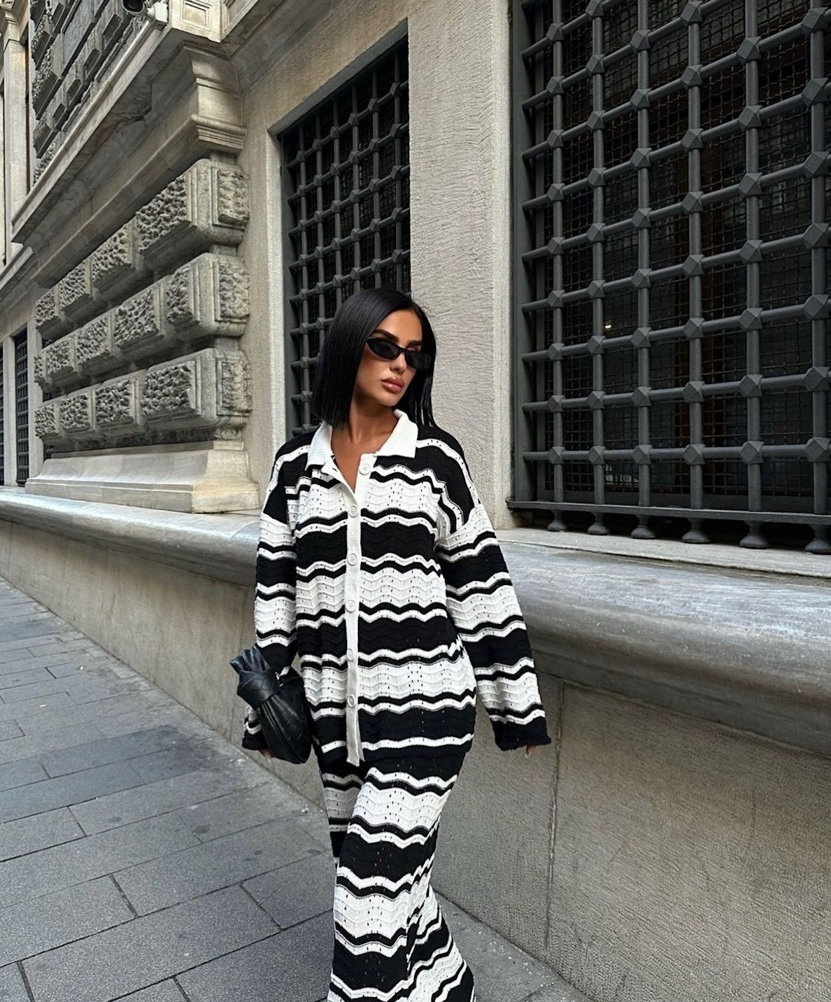 STRIPPED DETAIL KNITWEAR SET